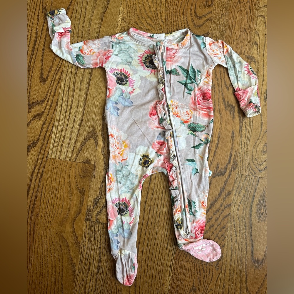 Posh Peanut Floral Bamboo Footies
